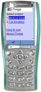 WAP phone - main menu